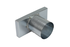 Couvercle 220x80 mm avec raccord de diamètre 80 mm pour le tuyau d'évacuation des fumées