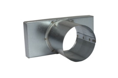 Couvercle 220x80 mm avec raccord de diamètre 80 mm pour le tuyau d'évacuation des fumées