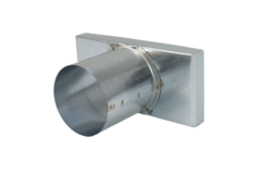 Couvercle 220x80 mm avec raccord de diamètre 80 mm pour le tuyau d'évacuation des fumées