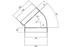 Wavin Ventiza Coude 45 degrés PVC ovale 195x80 mm horizontal M/M