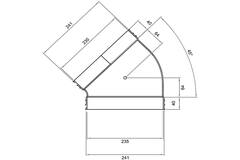 Wavin Ventiza Coude 45 degrés PVC ovale 235x80 mm horizontal M/M