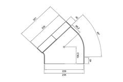Wavin Ventiza Coude 45 degrés PVC ovale 235x80 mm horizontal M/S