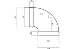 Wavin Ventiza Coude 90 degrés PVC ovale 195x80 mm horizontal M/M