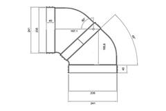 Wavin Ventiza Coude 90 degrés PVC ovale 235x80 mm horizontal M/M