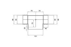 Wavin Ventiza T-pièce PVC ovale 195x80x50 mm par diamètre 125 mm M/M/M