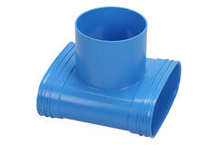 Wavin Ventiza T-pièce PVC ovale 195x80x50 mm par diamètre 125 mm M/M/M