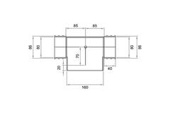 Wavin Ventiza Raccord T en PVC ovale 195x80 mm par diamètre 160 mm M/M/M