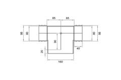 Wavin Ventiza Raccord T en PVC ovale 235x80 mm par diamètre 160 mm M/M/M
