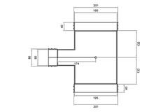 Wavin Ventiza Raccord T en PVC ovale 195x80 mm M/M/M