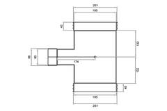 Wavin Ventiza Raccord T en PVC ovale 195x80 mm / 160 M/M/M