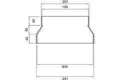 Wavin Ventiza Transition PVC ovale 235x80 mm vers 195x80 mm M/M