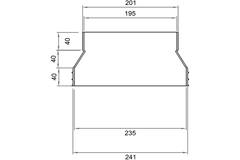Wavin Ventiza Transition PVC ovale 235x80 mm vers 195x80 mm M/S