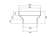 Wavin Ventiza Raccord PVC ovale 195x80 mm vers 125 mm excentrique M/S