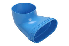 Wavin Ventiza Élément terminal 90 degrés PVC ovale 195x80x100 mm par diamètre 125 mm M/M