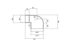Wavin Ventiza Élément terminal 90 degrés PVC ovale 195x80x70 mm par diamètre 125 mm M/M