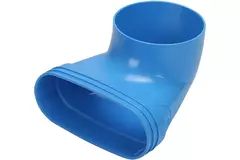 Wavin Ventiza Élément terminal 90 degrés PVC ovale 195x80x70 mm par diamètre 125 mm M/M