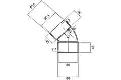 Wavin Ventiza coudé 45 degrés PVC rond par diamètre 80 mm M/M