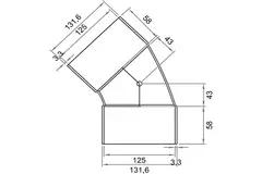 Wavin Ventiza coudée 45 degrés PVC rond par diamètre 125 mm M/M
