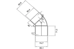 Wavin Ventiza coudée 45 degrés PVC rond par diamètre 80 mm M/S