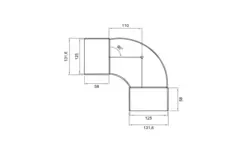 Wavin Ventiza coudé 90 degrés PVC rond 125 mm M/M