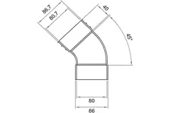 Wavin Ventiza Coude 45 degrés PVC ovale 195x80 mm vertical M/S
