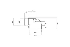 Wavin Ventiza élément terminal 90 degrés PVC rond 125x80x50 mm M/M