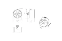 Ventilateur axial de 1120 mm pour gaz de combustion F300- AL 1120 D6 F3 03 CFG