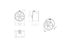Ventilateur axial de 1120 mm pour gaz de combustion F300- AL 1120 D6 F3 02 CFG
