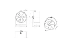 Ventilateur axial de 1250 mm pour gaz de combustion F300- AL 1250 D6 F3 01 CFG
