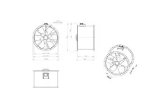 Ventilateur axial de 900 mm pour gaz de combustion F300- AL 900 D6 F3 01 CFG