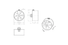 Ventilateur axial de 1250 mm pour gaz de combustion F300- AL 1250 D6 F3 02 CFG