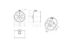 Ventilateur axial de 900 mm pour gaz de combustion F300- AL 900 D4 F3 03 CFG