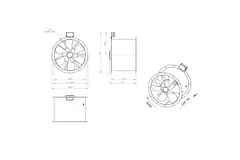 Ventilateur axial de 560 mm pour gaz de combustion F300- AL 560 D4 F3 02 CFG