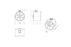 Ventilateur axial de 800 mm pour gaz de combustion F300- AL 800 D4 F3 03 CFG