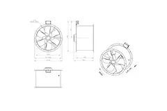 Ventilateur axial de 630 mm pour gaz de combustion F300- AL 630 D4 F3 01 CFG