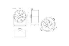 Ventilateur axial de 710 mm pour gaz de combustion F300- AL 710 D6 F3 01 CFG