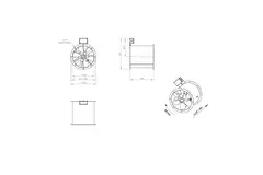 Ventilateur axial de 355 mm pour gaz de combustion F400 - AL 355 D42U F4 01 CFG