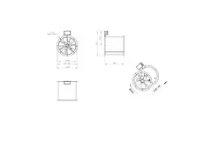 Ventilateur axial de 355 mm pour gaz de combustion F300- AL 355 D42U F3 01 CFG