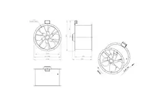 Ventilateur axial de 630 mm pour gaz de combustion F400 - AL 630 D4 F4 01 CFG