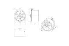 Ventilateur axial de 630 mm pour gaz de combustion F300- AL 630 D6 F3 02 CFG