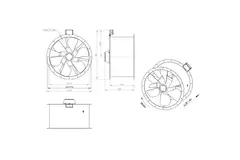 Ventilateur axial de 710 mm pour gaz de combustion F300- AL 710 D4 F3 02 CFG