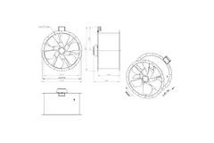 Ventilateur axial de 710 mm pour gaz de combustion F400 - AL 710 D6 F4 01 CFG