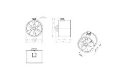 Ventilateur axial de 800 mm pour gaz de combustion F300- AL 800 D4 F3 05 CFG