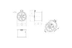 Ventilateur axial de 500 mm pour gaz de combustion F300- AL 500 D4 F3 03 CFG