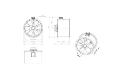 Ventilateur axial de 900 mm pour gaz de combustion F400 - AL 900 D4 F4 05 CFG