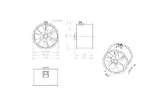 Ventilateur axial de 900 mm pour gaz de combustion F400 - AL 900 D84U F4 01 CFG