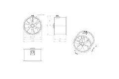 Ventilateur axial de 900 mm pour gaz de combustion F400 - AL 900 D6 F4 02 CFG