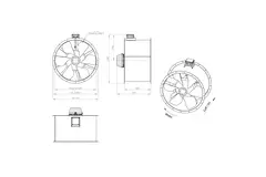 Ventilateur axial de 1000 mm pour gaz de combustion F400 - AL 1000 D4 F4 02 CFG