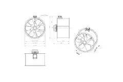 Ventilateur axial de 1000 mm pour gaz de combustion F400 - AL 1000 D4 F4 03 CFG