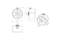 Ventilateur axial de 1000 mm pour gaz de combustion F400 - AL 1000 D4 F4 04 CFG